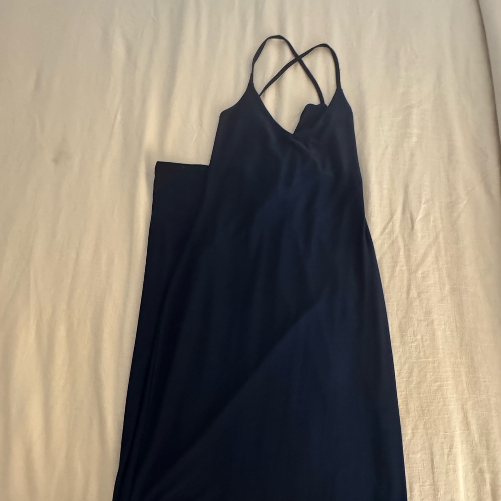 Missguided Navy Blue Maxi Slip Dress